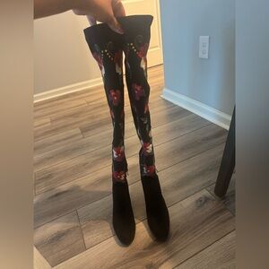 Sam Edelman Vena Floral Over the Knee Boots Size 7.5